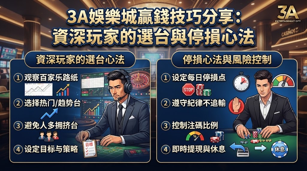 3A娛樂城贏錢技巧分享:資深玩家的選台與停損心法